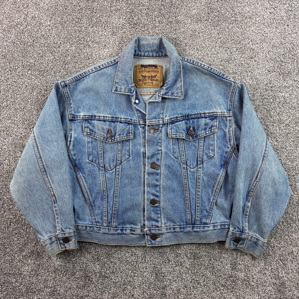 Vintage Levi's Denim Trucker Jacket Women's Medium 12/14 Blue Cotton USA 57598
